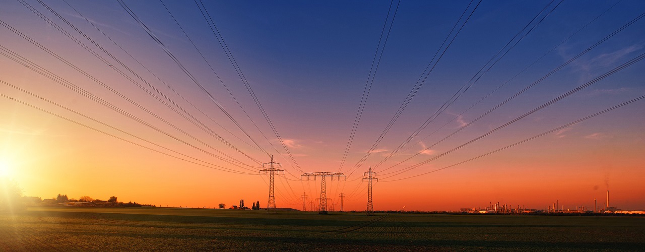 Electric towers sunset