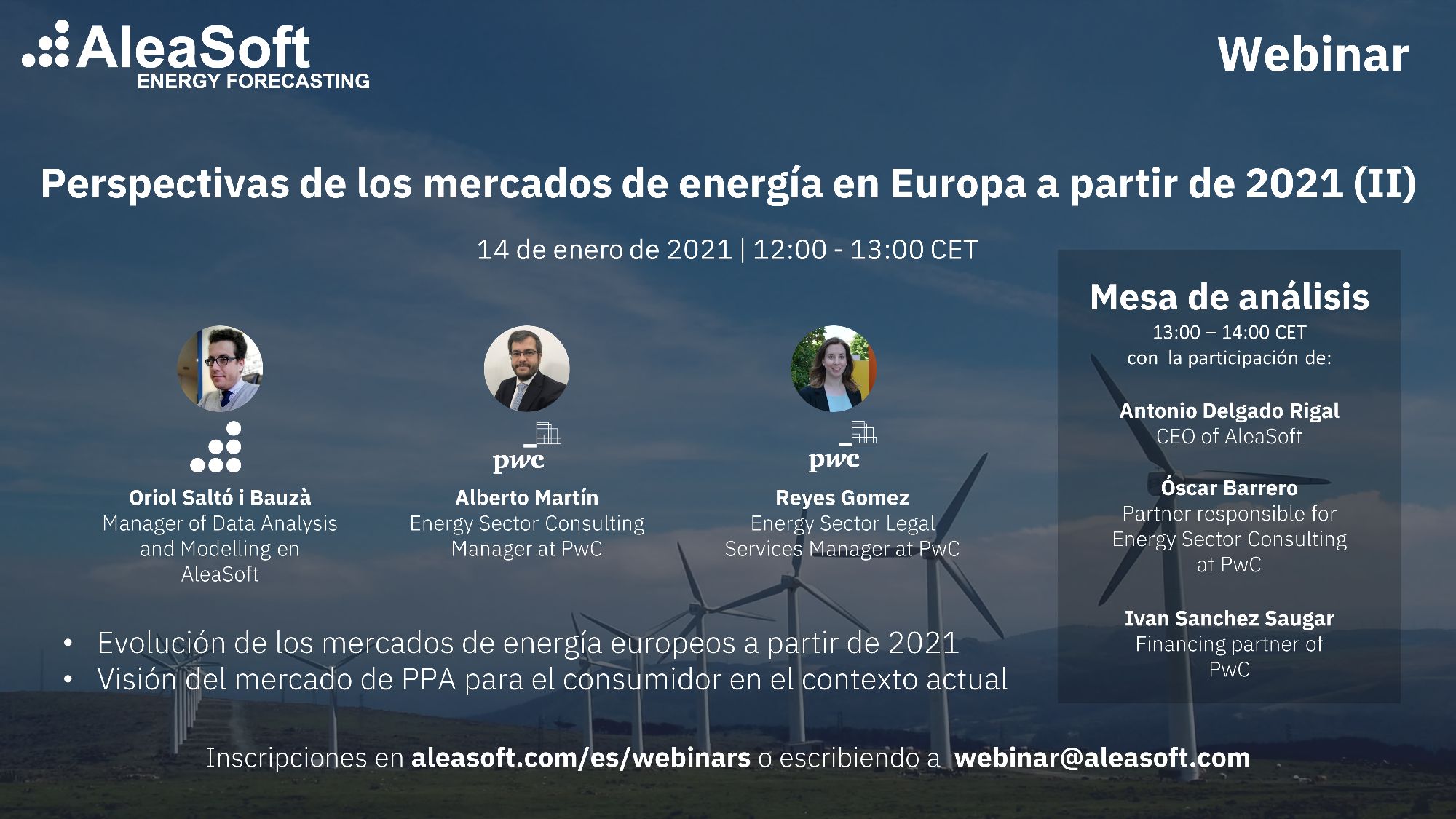 AleaSoft - Webinar Perspectivas mercados energia Europa